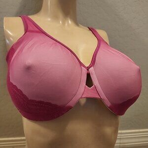 Lilyette Bra 40DD Pink Underwire Unlined 0456